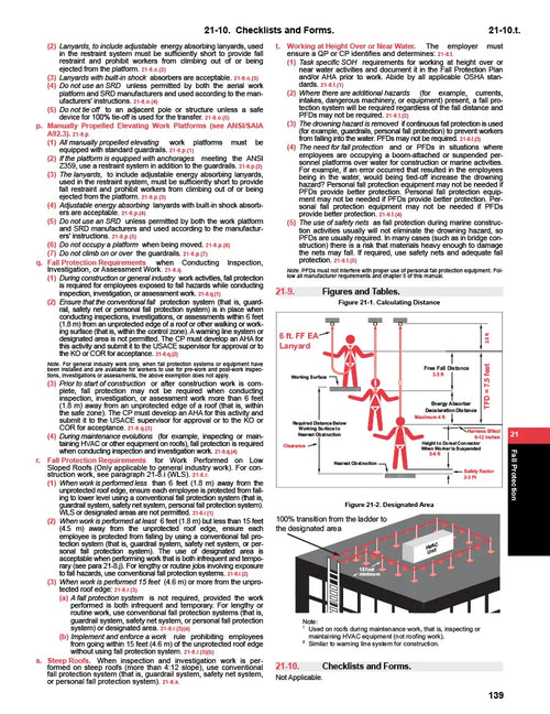 Technical manual page with text, diagrams, and illustrations on safety protocols.