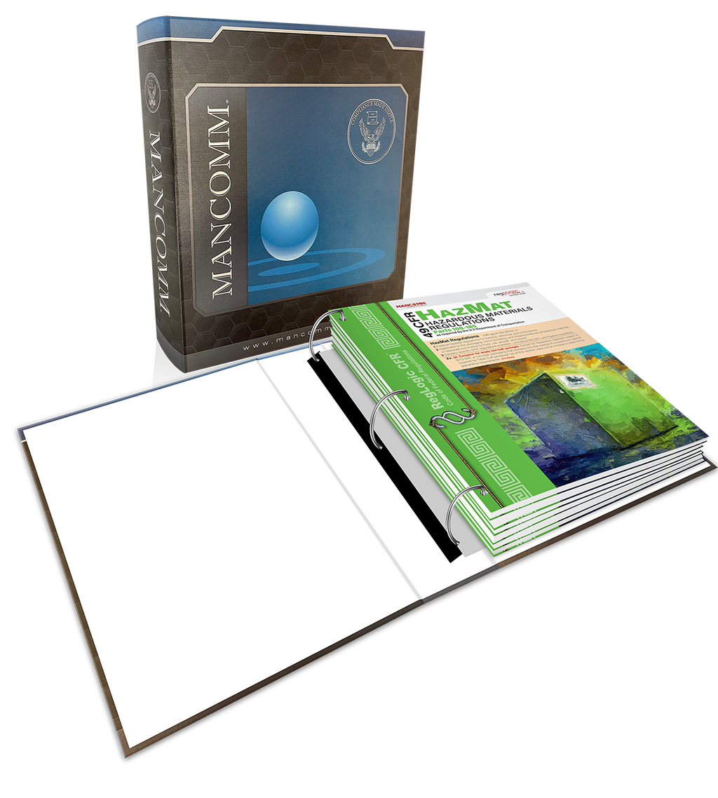 Mancomm product packaging with a book or manual inside