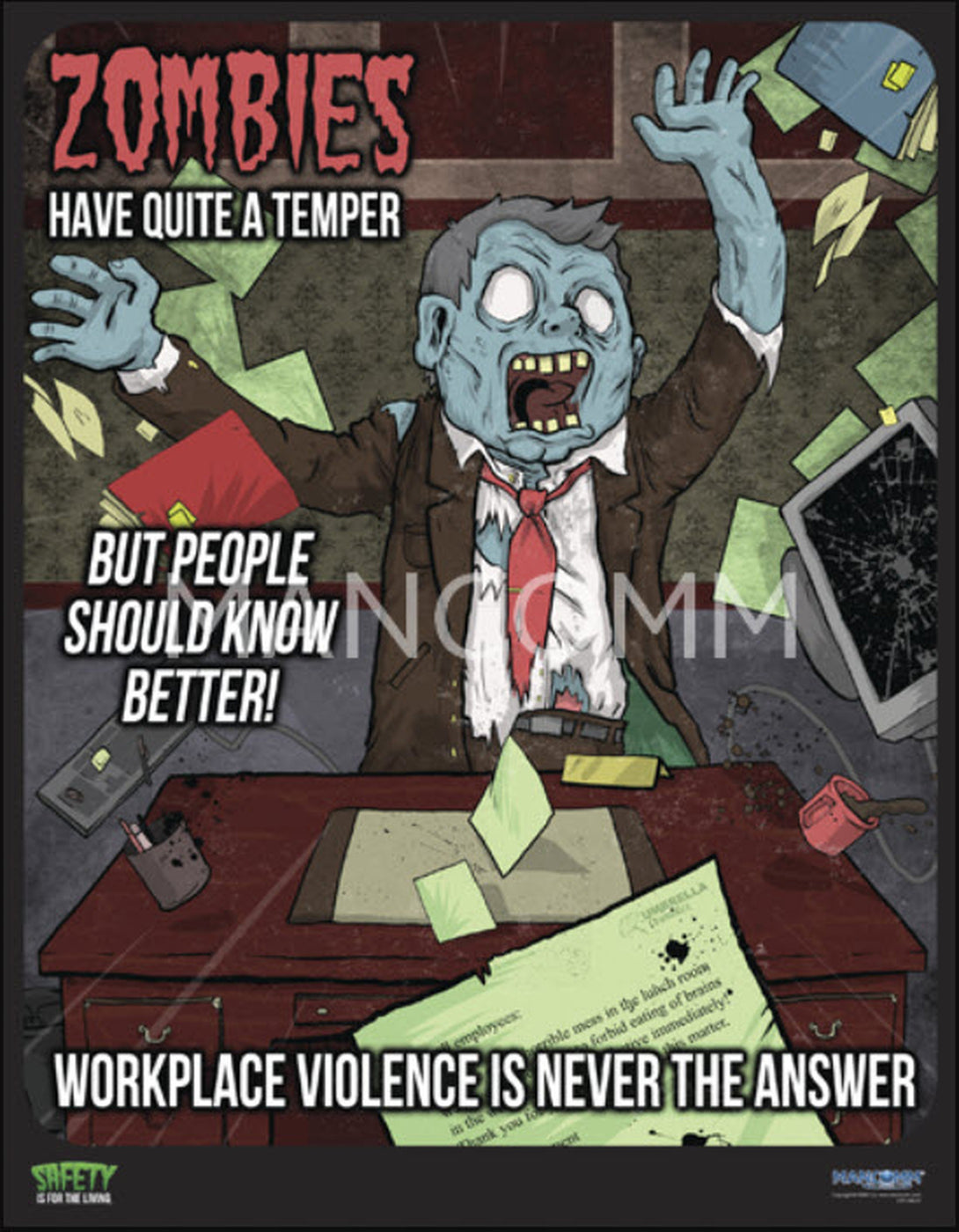 ZOMBIES Workplace Violence Safety Poster —