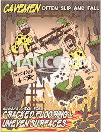 CAVEMEN - Uneven Surfaces Safety Poster